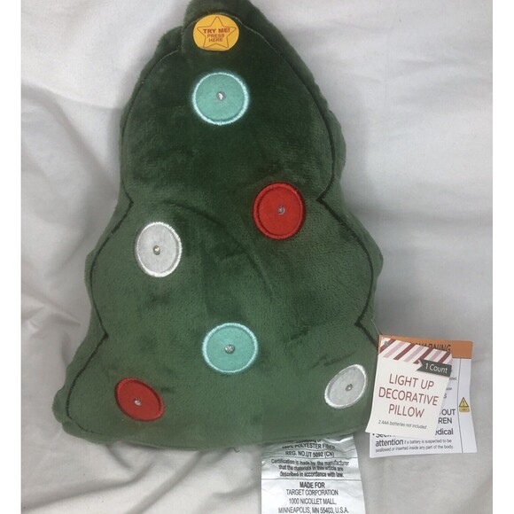 Target Christmas LED Tree Pillow Bullseye 🎯 Playground Flashing Lights NEW!! - Picture 4 of 9
